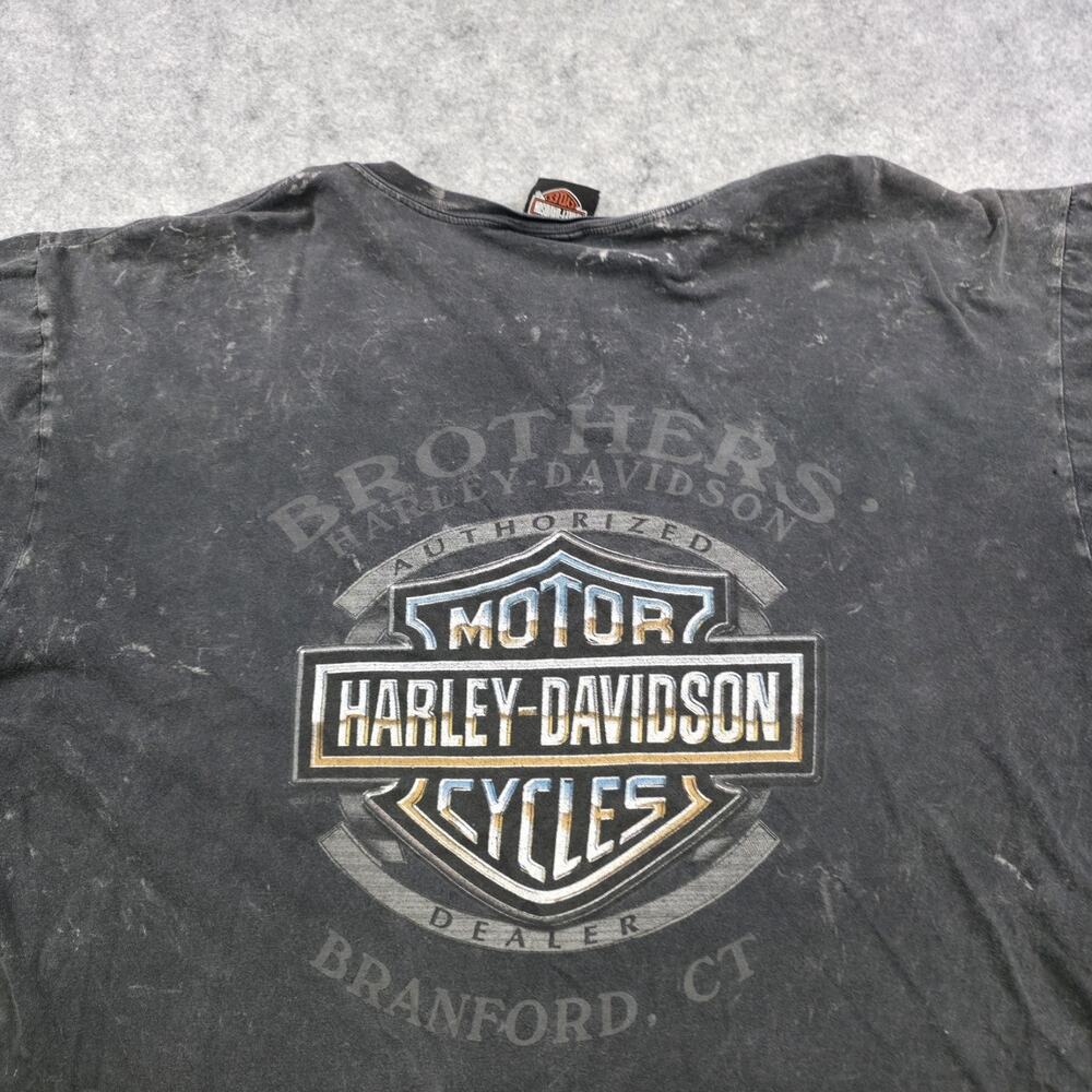 VTG Y2K Harley Davidson Motorcycles Shirt Mens XL Black Eagle Wings Graphic USA - Picture 13 of 14